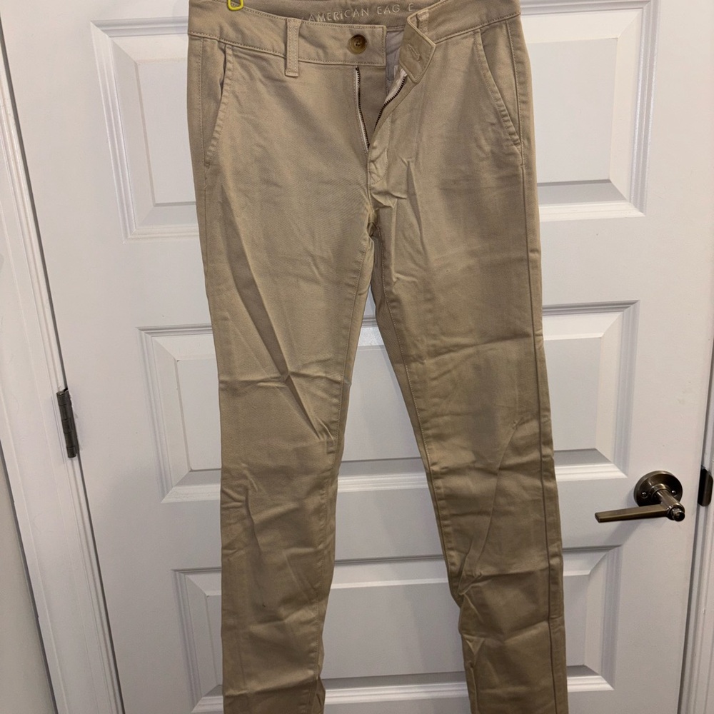 American Eagle Women Khaki Work Style Pants